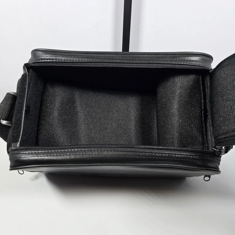 Vintage Rayovac Direct Power Plus Black Leather Electronics Bag W/Strap Padded